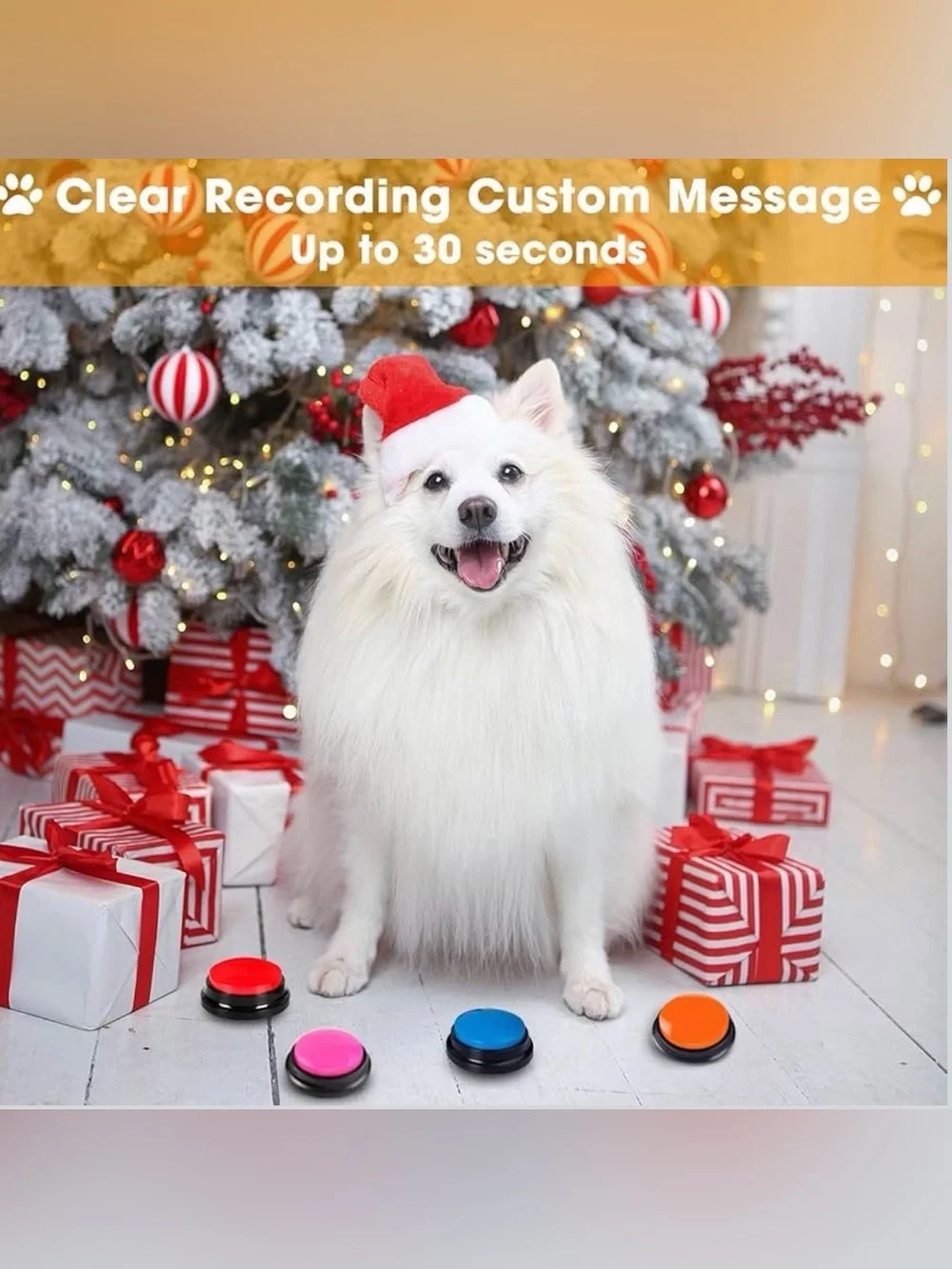 Molik Recordable Communication Buttons (4-Pack) – 30 Second Voice Recording 🐾🎙️